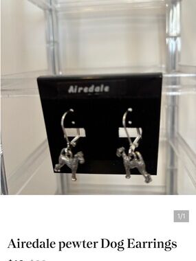 Pewter Dog Charm Earrings - Silver